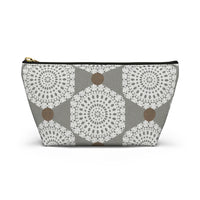 Lace Hexagon Accessory Pouch w T-bottom in Gray